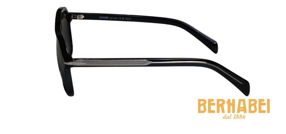 occhiali da sole colore gun metal bernabei roma acetato di cellulosa lenti grigio blu sfumato