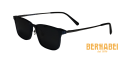 ZURIGO CON CLIP DA SOLE 9704 blu scuro satinato metallo lenti grigio scuro clip magnetiche