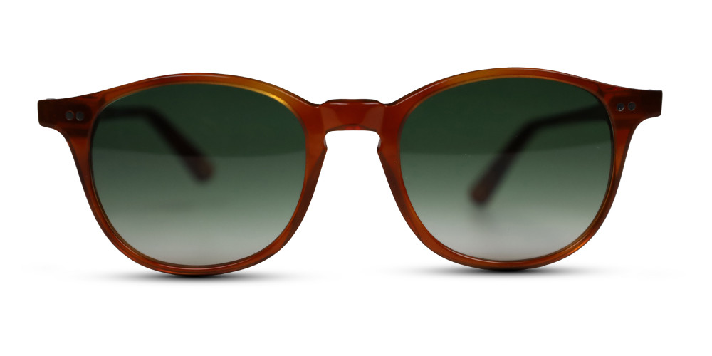 efesto occhiali da sole rosso chiaro lenti verde sfumato