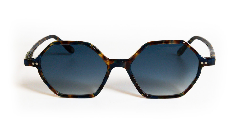 pan occhiali da sole tartarugati inserti blu