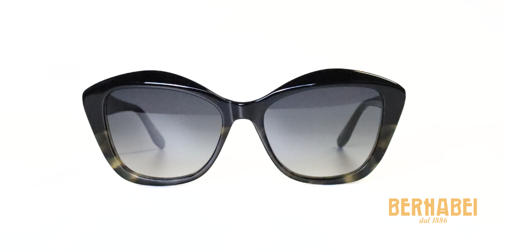 occhiali da sole nero con inserto tartarugato  montatura spessa con lenti polarizzate bernabei