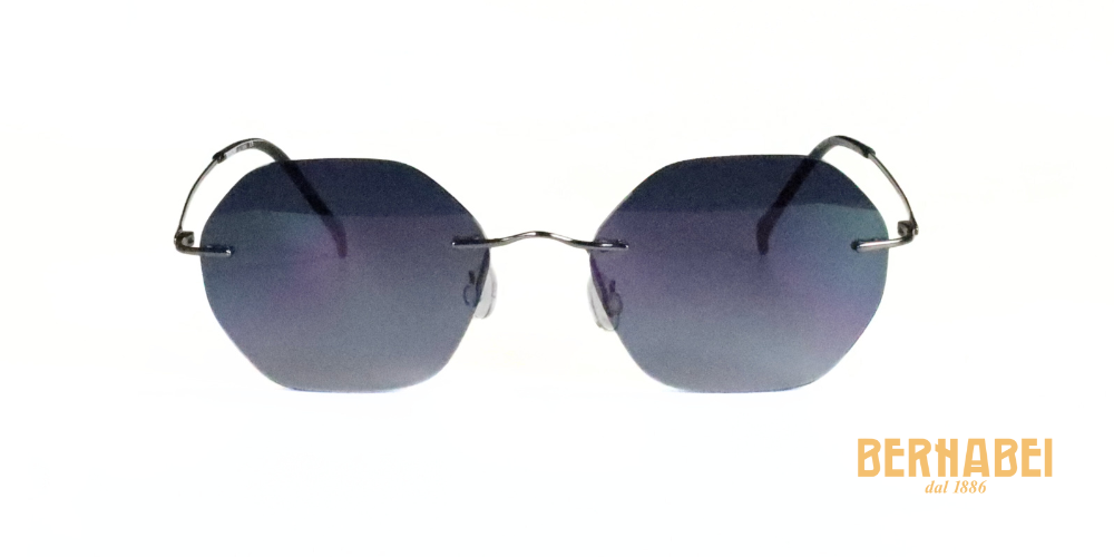 occhiali da sole in titanio con lenti grigio scuro