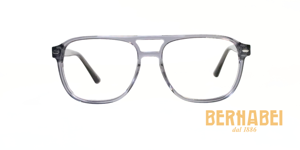 occhiali grigio anni settanta con inserti metallici Bernabei