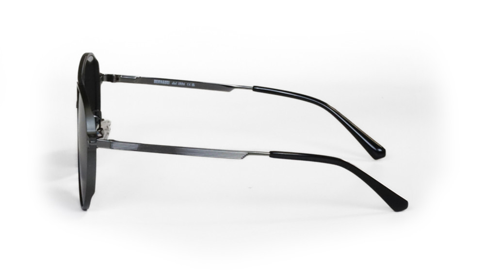 occhiali da sole in alluminio a goccia montatura nera