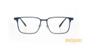 occhiali da vista blu metallizzati con clip da sole
