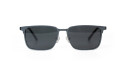 occhiali da vista grigio metallizzato con clip da sole removibili
