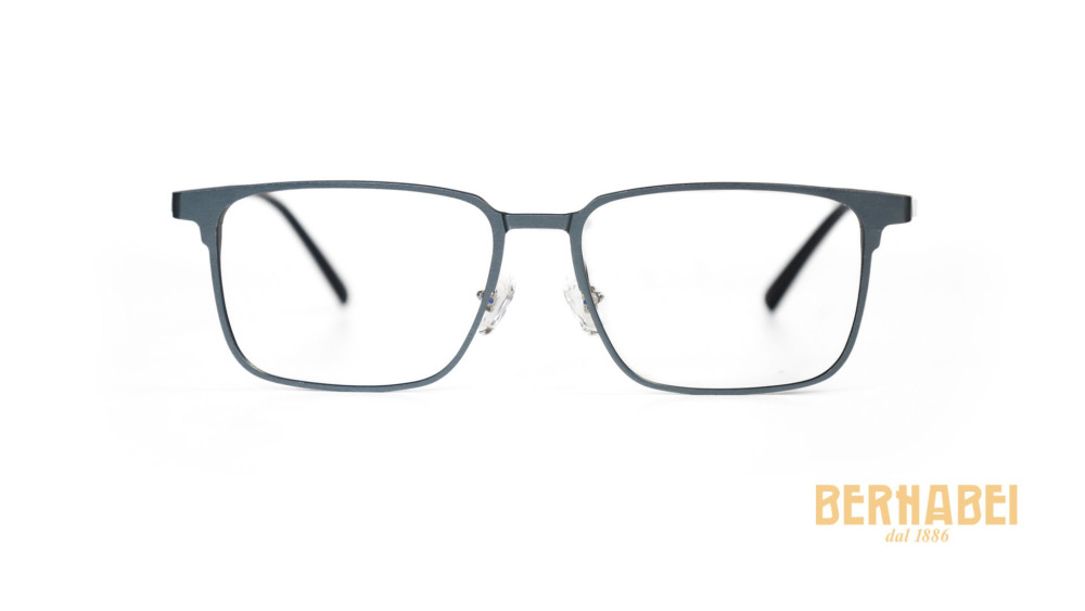 occhiali da vista grigio metallizzato con clip da sole