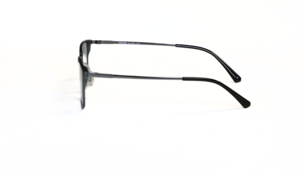 occhiali da vista grigio metallizzato con clip da sole removibili aste