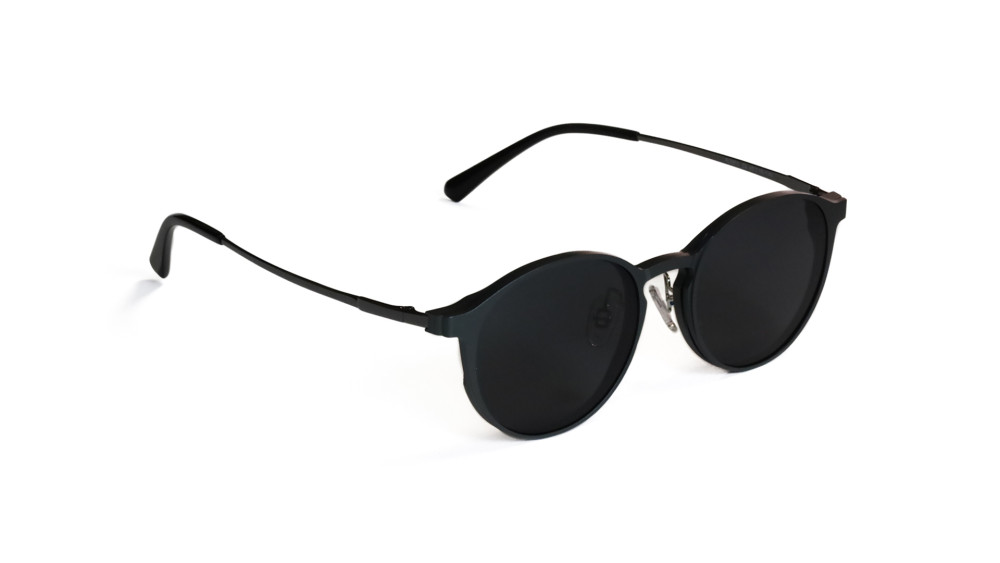 occhiali da vista con clip magnetiche da sole modello amsterdam bernabei montatura grigio metallizzato lenti grigio scuro