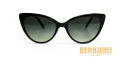Occhiali da sole donna Morgana neri in acetato con lenti verde sfumato frontale