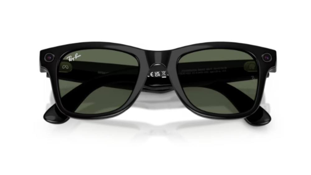 wayfarer occhiali rayban meta lenti verdi roma dettaglio