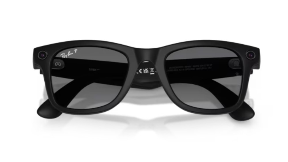 meta glasses wayfarer lenti polarizzate montatura nera roma ottica bernabei dettaglio