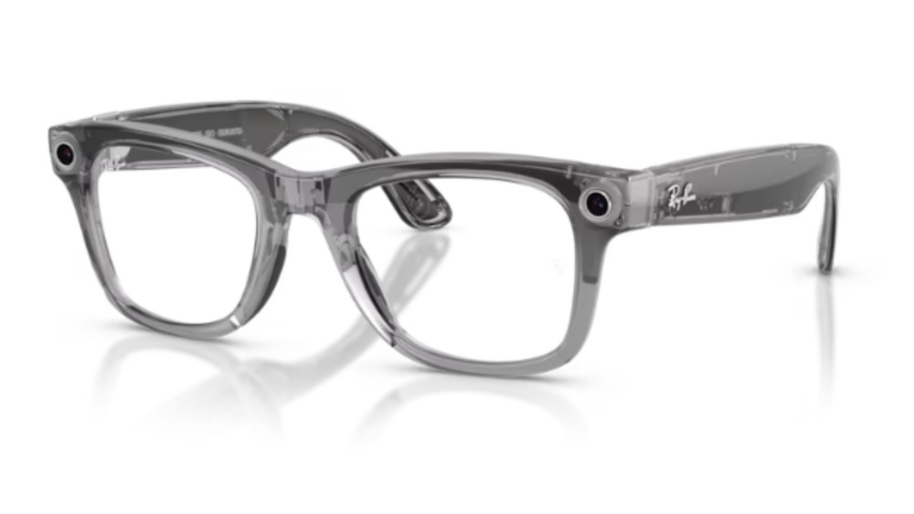 occhiali meta montatura grigio trasparente lenti fotocromatiche da trasparenti a zaffiro roma ottica bernabei