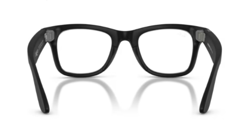 rayban meta ai montatura nera lenti trasparenti roma bernabei interni