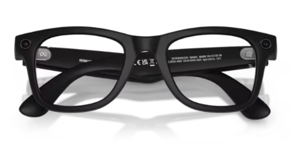 rayban meta montatura nera lenti trasparenti roma bernabei